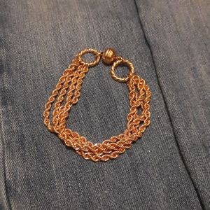 Bronze multi string magnetic bracelet